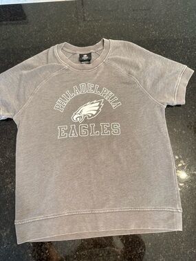 NFL Philadelphia Eagles Gray Kids Short-Sleeve Pullover Sweatshirt